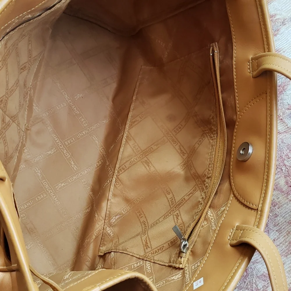 Longchamp cognac hobo bag